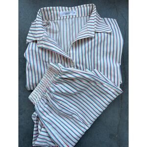 Short Set Striped Light Weight Puff Sleeves S Oversized EUC